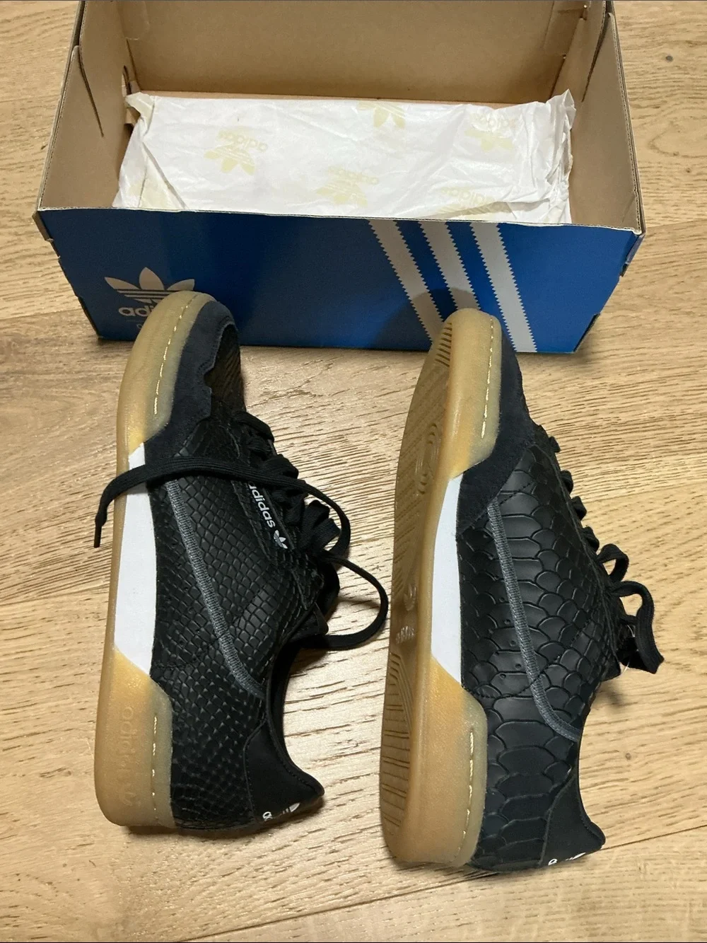 adidas Blue Men Shoe Box with White Three Stripes